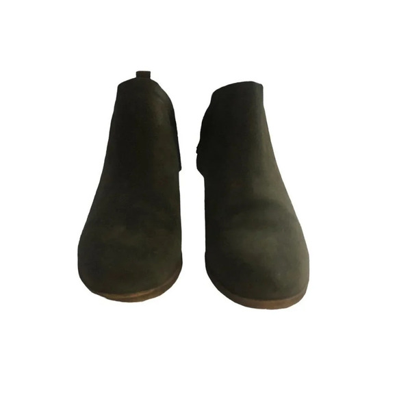 Tom's "Deia" Sz 7.5 Women's Olive/Moss Green Suede Wool Zipper Ankle Booties - Picture 2 of 7